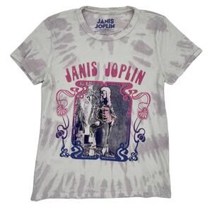 Lucky Brand Janis Joplin Band Tee XS Purple Tie Dye Vintage Rock Graphic